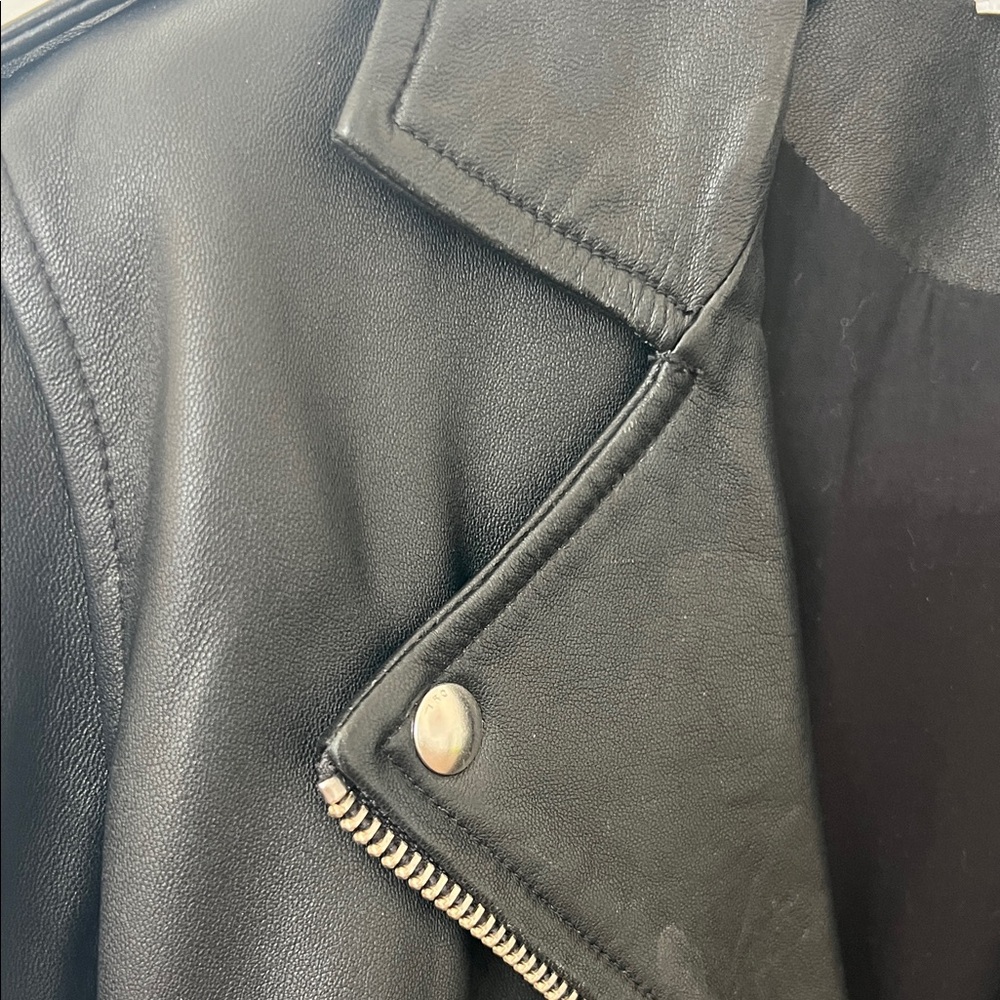 IRO Black Leather Jacket with Silver Accents - Picture 3 of 13